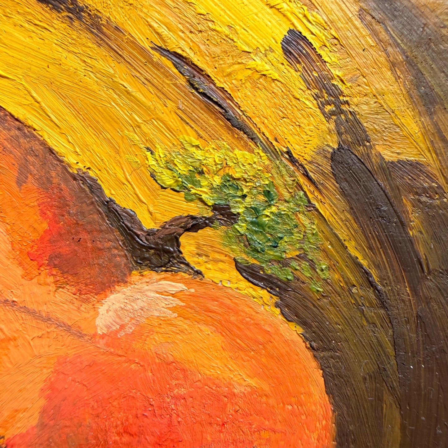 Angled view of "I feel I am a star", showing the oil-painted surface and depth of the canvas.